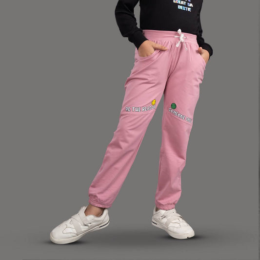 Girls Premium Cotton Lycra Joggers Smart Fit