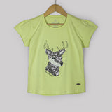 First Love Reindeer Printed T-Shirt For Kids