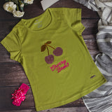 First Love Cherry embroidery T-Shirt For Kids